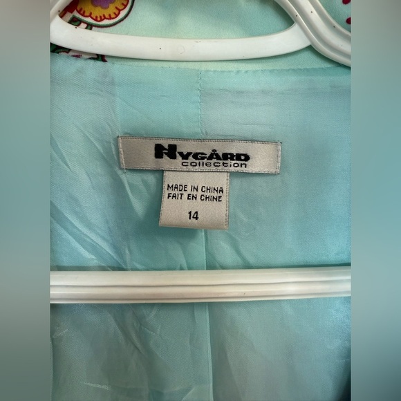 Peter Nygard Teal Paisley Blazer - Picture 4 of 9